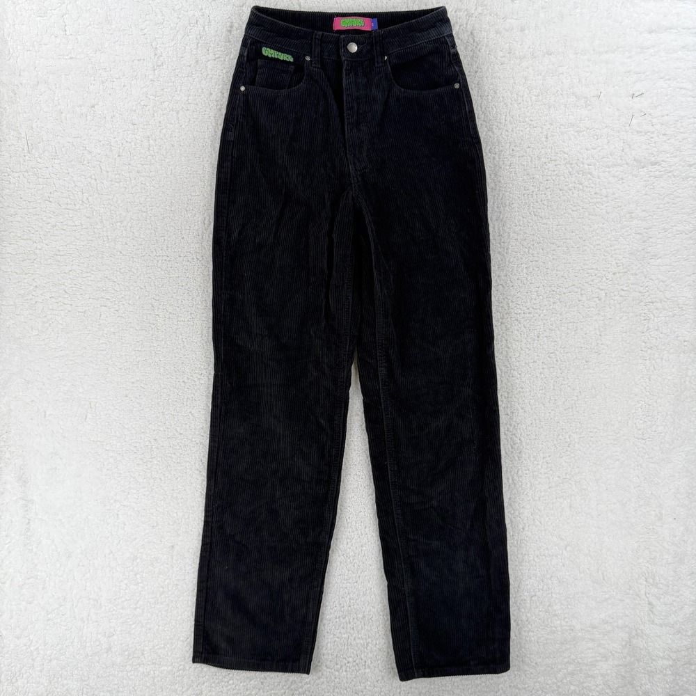 Empyre Tori Pants Womens 2 Black Corduroy Straight Leg Casual Khakis 5 Pocket